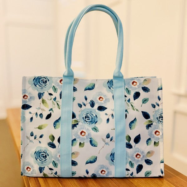 Bloom Blue Floral Couture Tote - 1985 the VAULT Boutique