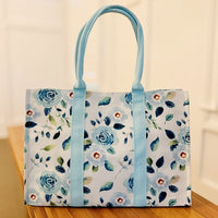 Bloom Blue Floral Couture Tote - 1985 the VAULT Boutique