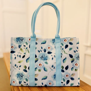 Bloom Blue Floral Couture Tote - 1985 the VAULT Boutique