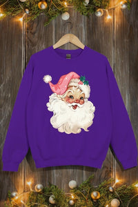 Retro Pink Santa Graphic Fleece Sweatshirts - 1985 the VAULT Boutique