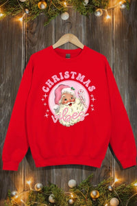 Pink Christmas Vibes Graphic Fleece Sweatshirts - 1985 the VAULT Boutique