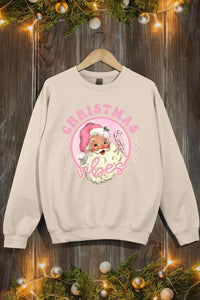 Pink Christmas Vibes Graphic Fleece Sweatshirts - 1985 the VAULT Boutique