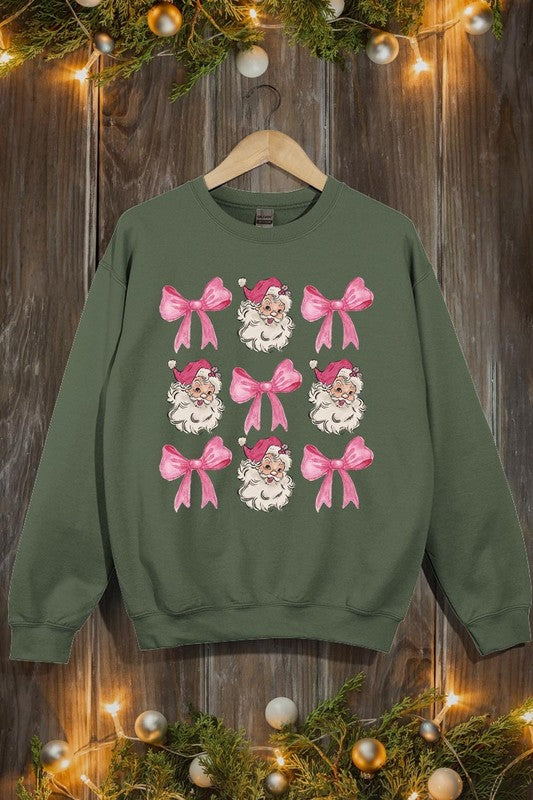 Coquette Pink Christmas Graphic Fleece Sweatshirts - 1985 the VAULT Boutique