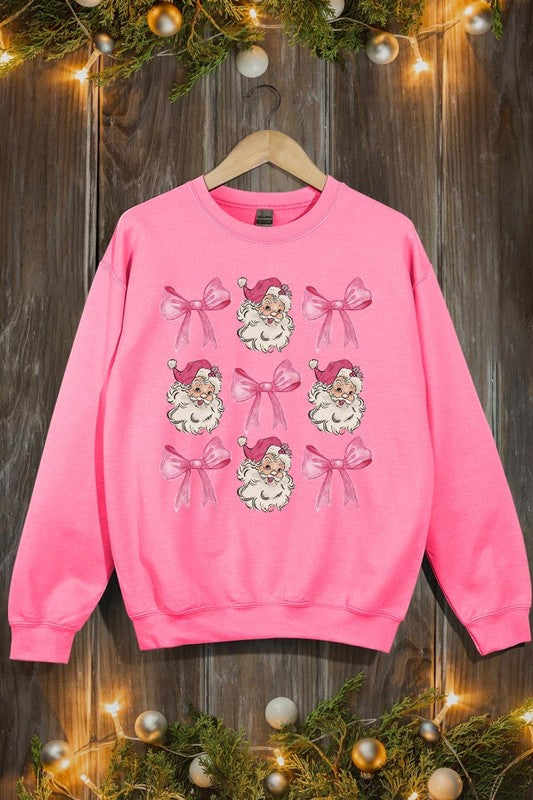 Coquette Pink Christmas Graphic Fleece Sweatshirts - 1985 the VAULT Boutique