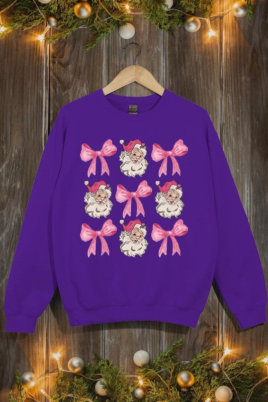 Coquette Pink Christmas Graphic Fleece Sweatshirts - 1985 the VAULT Boutique