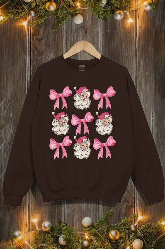 Coquette Pink Christmas Graphic Fleece Sweatshirts - 1985 the VAULT Boutique