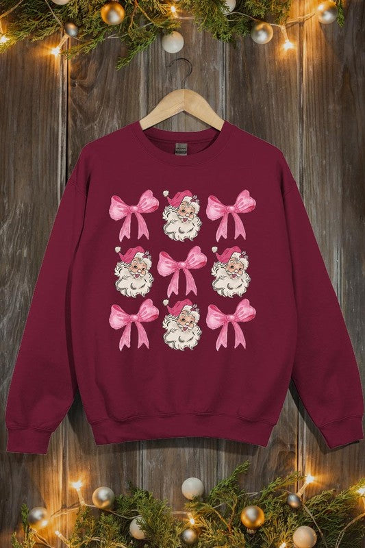 Coquette Pink Christmas Graphic Fleece Sweatshirts - 1985 the VAULT Boutique