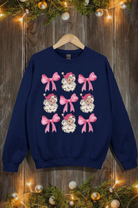 Coquette Pink Christmas Graphic Fleece Sweatshirts - 1985 the VAULT Boutique