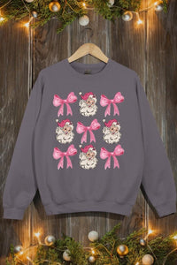 Coquette Pink Christmas Graphic Fleece Sweatshirts - 1985 the VAULT Boutique