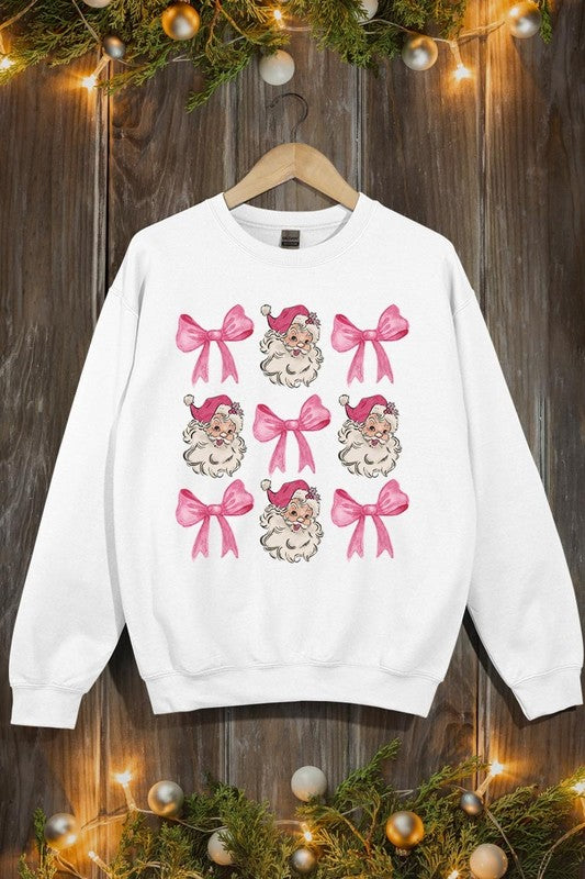 Coquette Pink Christmas Graphic Fleece Sweatshirts - 1985 the VAULT Boutique