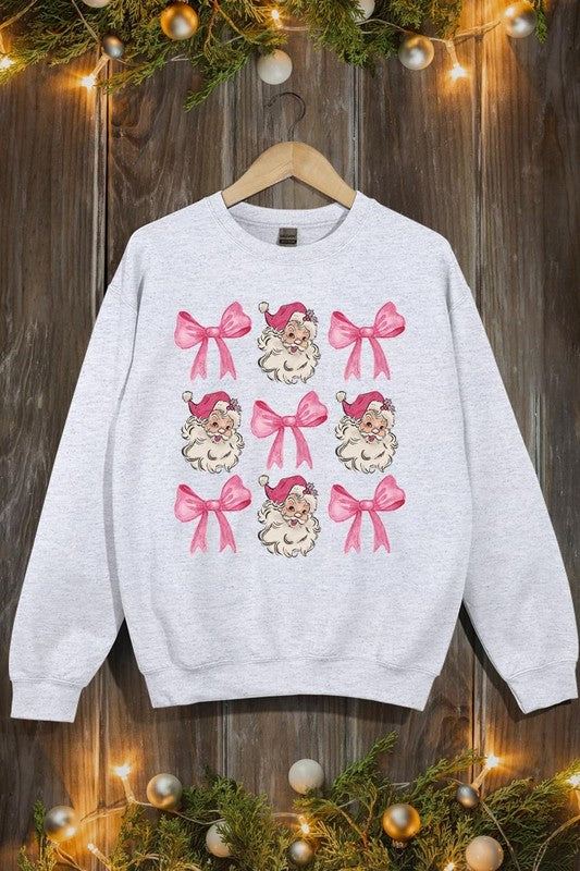 Coquette Pink Christmas Graphic Fleece Sweatshirts - 1985 the VAULT Boutique