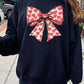Heart Coquette Bow Graphic Fleece Sweatshirt - 1985 the VAULT Boutique
