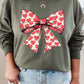 Heart Coquette Bow Graphic Fleece Sweatshirt - 1985 the VAULT Boutique