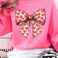 Heart Coquette Bow Graphic Fleece Sweatshirt - 1985 the VAULT Boutique