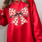 Heart Coquette Bow Graphic Fleece Sweatshirt - 1985 the VAULT Boutique