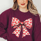 Heart Coquette Bow Graphic Fleece Sweatshirt - 1985 the VAULT Boutique
