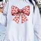 Heart Coquette Bow Graphic Fleece Sweatshirt - 1985 the VAULT Boutique