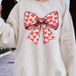 Heart Coquette Bow Graphic Fleece Sweatshirt - 1985 the VAULT Boutique
