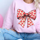 Heart Coquette Bow Graphic Fleece Sweatshirt - 1985 the VAULT Boutique