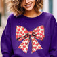 Heart Coquette Bow Graphic Fleece Sweatshirt - 1985 the VAULT Boutique