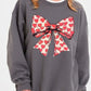 Heart Coquette Bow Graphic Fleece Sweatshirt - 1985 the VAULT Boutique
