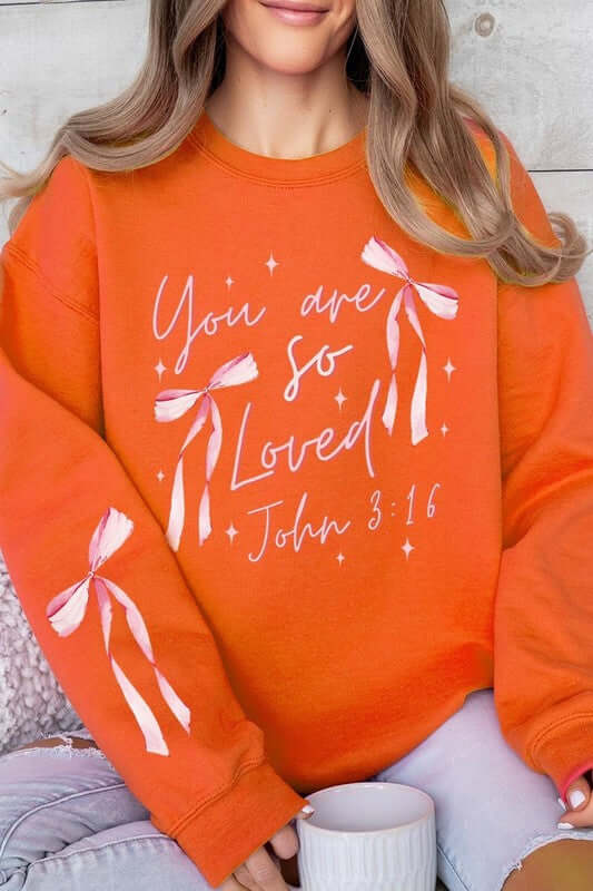 Pink Bow You Are So Loved Graphic Sweatshirt - 1985 the VAULT Boutique