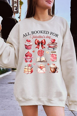 All Booked for Valentines Graphic Sweatshirt - 1985 the VAULT Boutique