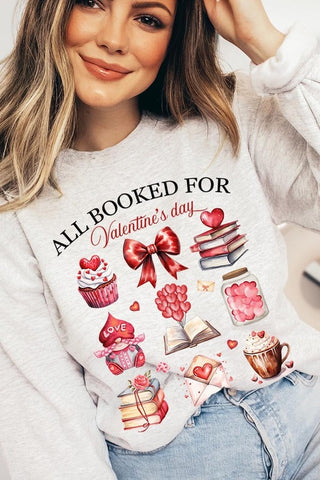 All Booked for Valentines Graphic Sweatshirt - 1985 the VAULT Boutique