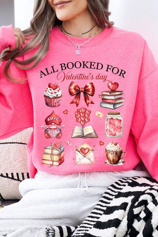 All Booked for Valentines Graphic Sweatshirt - 1985 the VAULT Boutique