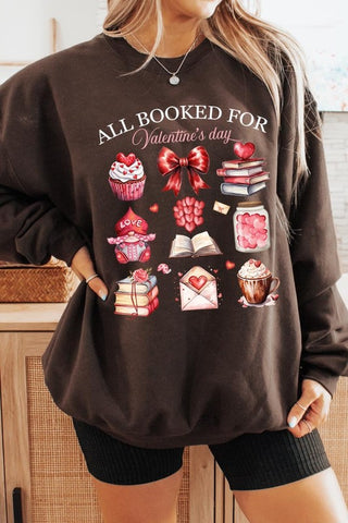 All Booked for Valentines Graphic Sweatshirt - 1985 the VAULT Boutique