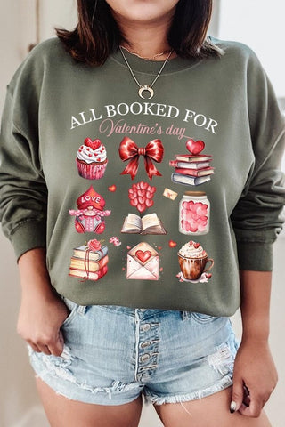 All Booked for Valentines Graphic Sweatshirt - 1985 the VAULT Boutique