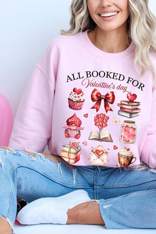 All Booked for Valentines Graphic Sweatshirt - 1985 the VAULT Boutique