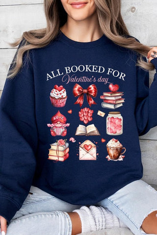 All Booked for Valentines Graphic Sweatshirt - 1985 the VAULT Boutique