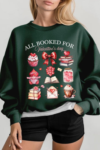 All Booked for Valentines Graphic Sweatshirt - 1985 the VAULT Boutique