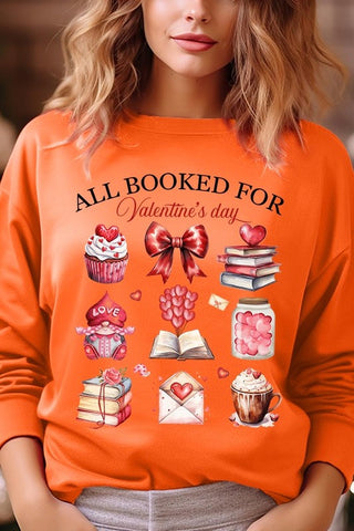 All Booked for Valentines Graphic Sweatshirt - 1985 the VAULT Boutique