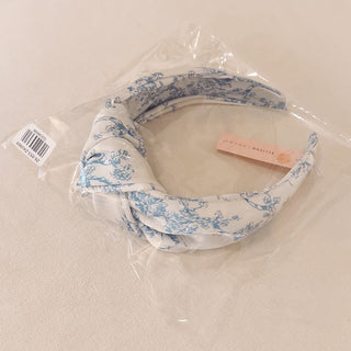 Blue And White Toile Knotted Headband - 1985 the VAULT Boutique