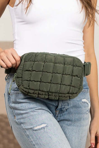 Evyn Quilted Puffer Sling Belt Bum Bag - 1985 the VAULT Boutique