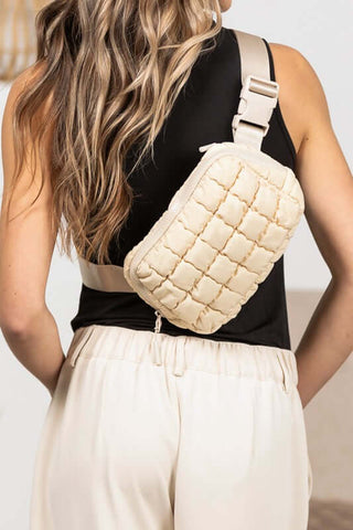 Evyn Quilted Puffer Sling Belt Bum Bag - 1985 the VAULT Boutique