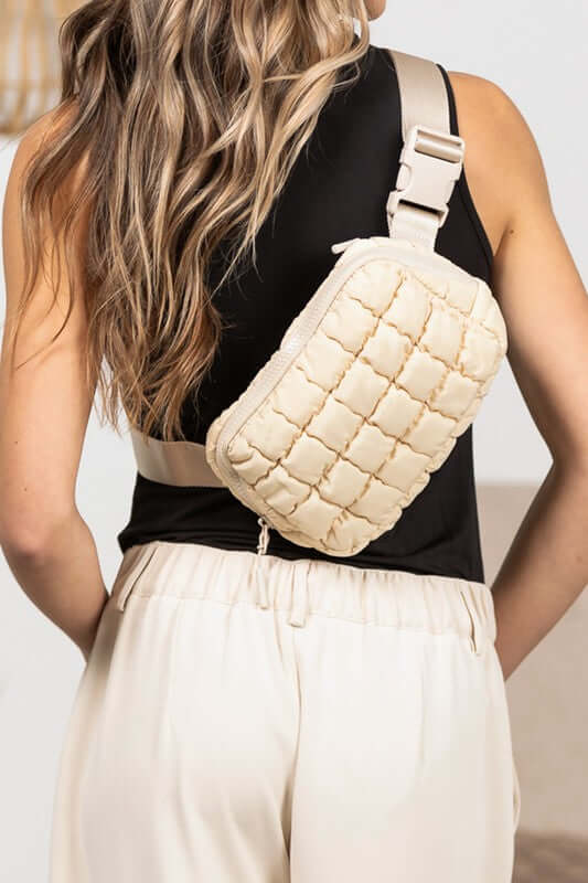 Evyn Quilted Puffer Sling Belt Bum Bag - 1985 the VAULT Boutique