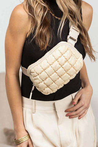 Evyn Quilted Puffer Sling Belt Bum Bag - 1985 the VAULT Boutique