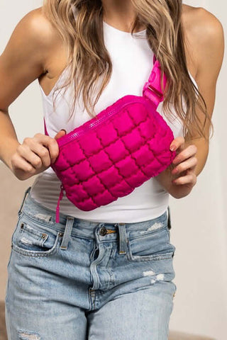 Evyn Quilted Puffer Sling Belt Bum Bag - 1985 the VAULT Boutique