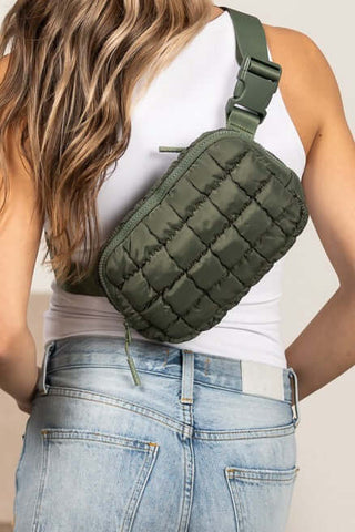 Evyn Quilted Puffer Sling Belt Bum Bag - 1985 the VAULT Boutique