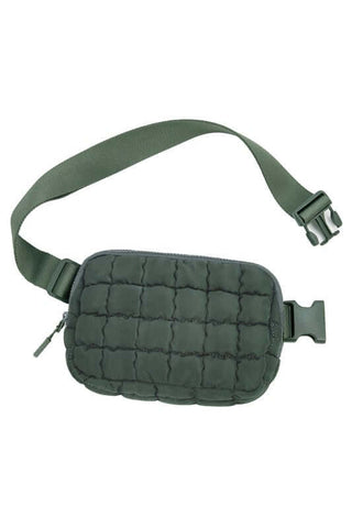 Evyn Quilted Puffer Sling Belt Bum Bag - 1985 the VAULT Boutique