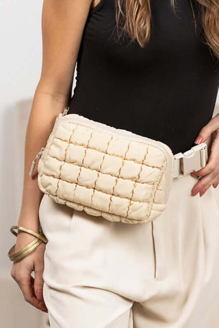 Evyn Quilted Puffer Sling Belt Bum Bag - 1985 the VAULT Boutique