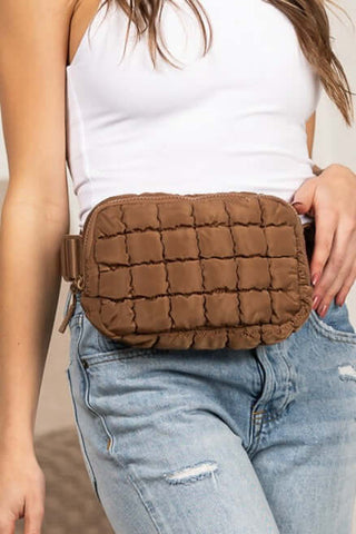 Evyn Quilted Puffer Sling Belt Bum Bag - 1985 the VAULT Boutique