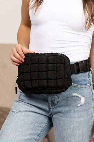 Evyn Quilted Puffer Sling Belt Bum Bag - 1985 the VAULT Boutique