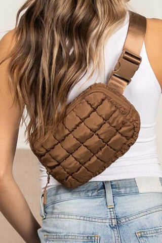 Evyn Quilted Puffer Sling Belt Bum Bag - 1985 the VAULT Boutique