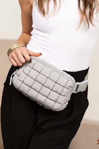 Evyn Quilted Puffer Sling Belt Bum Bag - 1985 the VAULT Boutique