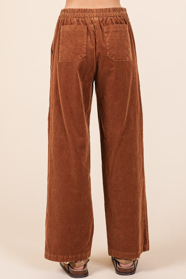 Mittoshop Corduroy Back Elastic Waist Pants - 1985 the VAULT Boutique