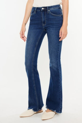 Kancan Cat's Whiskers Raw Hem Flare Jeans - 1985 the VAULT Boutique